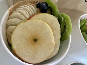 Spirulina coconut with toppings   at Thank You Cup in Bangkok