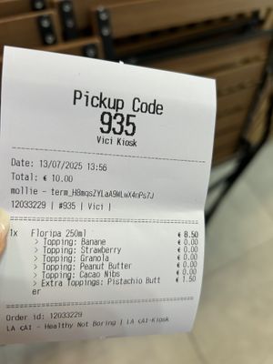 receipt  at La Çaí in Brussels