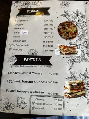 Menu  at Little Govinda's in Ao Nang