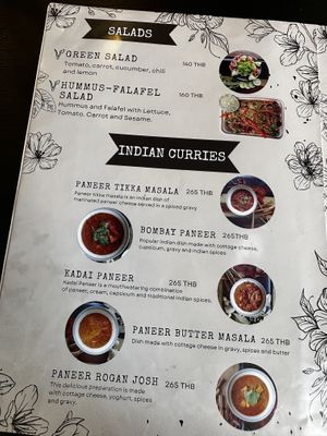 Menu  at Little Govinda's in Ao Nang