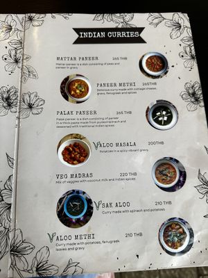 Menu  at Little Govinda's in Ao Nang