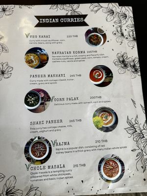 Menu  at Little Govinda's in Ao Nang