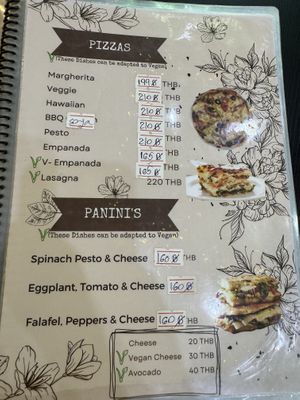 A little bit of the menu  at Little Govinda's in Ao Nang