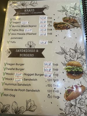 A little bit more of the menu  at Little Govinda's in Ao Nang