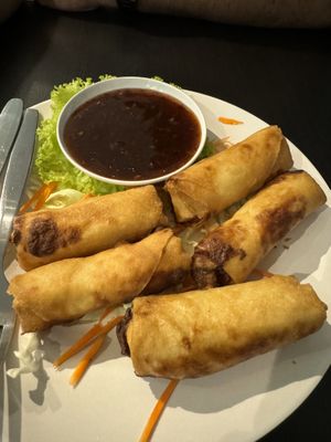 Vege spring rolls, amazing!   at Little Govinda's in Ao Nang
