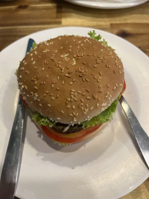 Falafel burger   at Little Govinda's in Ao Nang