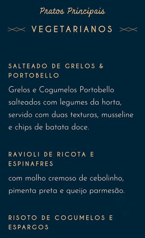 Updated veggie menu (main dishes). at Épico Restaurante in Oliveira De Azemeis