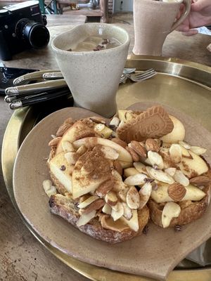 Peanut butter toast and multigrain latte   at Ksana 크샤나 in Busan