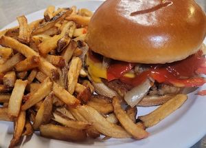Vegan BBQ Bean Burger at The Trailhead Public House and Eatery in Moab