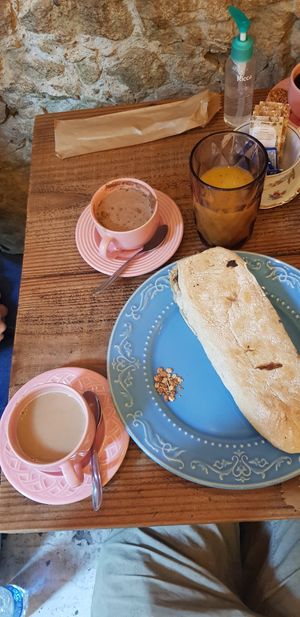 Ciabatta, coffee and juice at Mo Cafe in Rio De Janeiro