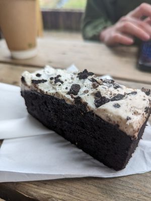 Cookies and cream cake at Barry Sidings Cafe in Pontypridd