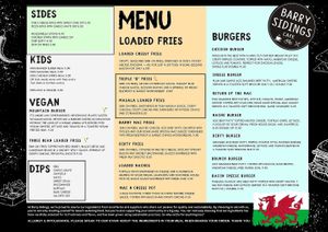 New Menu Oct 2024 at Barry Sidings Cafe in Pontypridd