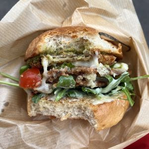 Caprese  burger  at Kvetkas in Helsinki