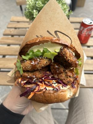 Kimchi burger with 'shrooms  at Kvetkas in Helsinki