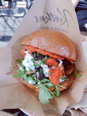 Olymp vegan burger at Kvetkas in Helsinki