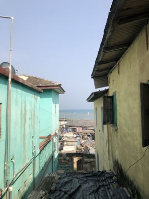 View from 1. floor Hostel Restaurant   at Baobab House in Cape Coast
