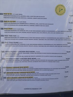 Yellow dishes can be made vegan at Cafe Mitte in Graz