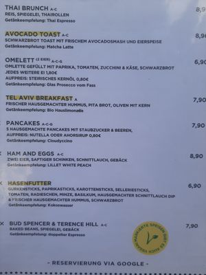 Yellow dishes can be made vegan at Cafe Mitte in Graz