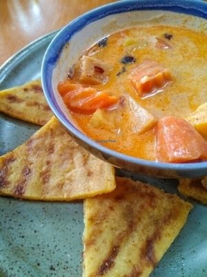 curry with sweet potato naan  at Imm Aim Vegetarian and Bike Cafe in Chiang Mai