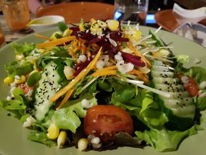 Salad at Imm Aim Vegetarian and Bike Cafe in Chiang Mai