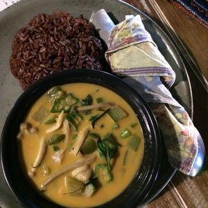 Panang Curry - not as thick as I'd've liked at Imm Aim Vegetarian and Bike Cafe in Chiang Mai