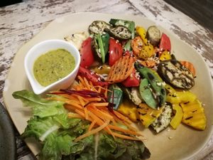 Grill vegetable salad at Imm Aim Vegetarian and Bike Cafe in Chiang Mai