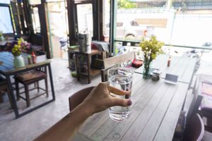 Free water. at Imm Aim Vegetarian and Bike Cafe in Chiang Mai