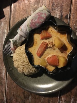 Massaman curry - absolutely spot on at Imm Aim Vegetarian and Bike Cafe in Chiang Mai