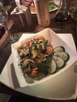 Green salad (it’s a starter on the menue, I asked for a bigger portion)  at Taylor's Place Tortuguero in Tortuguero