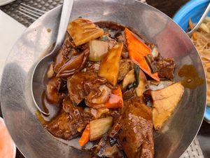 Vegan chicken in Chinese sauce  at Miss Asia in Gran Canaria