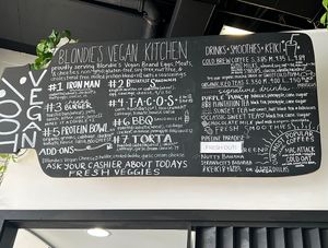 All vegan menu  at Blondies Vegan Proteins + Cafe Hawaii in Honolulu
