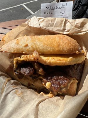 Delicious Hungry Man sandwich!   at Blondies Vegan Proteins + Cafe Hawaii in Honolulu