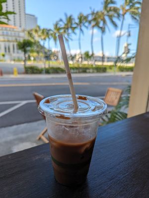 Nutella Coffee at Blondies Vegan Proteins + Cafe Hawaii in Honolulu