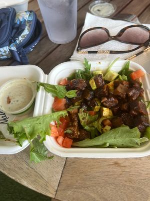 Bbq bites small plate and crème  at Blondies Vegan Proteins + Cafe Hawaii in Honolulu