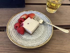 Sue’s very berry tart  at Strandpaviljoen Paal 10 in Ouddorp