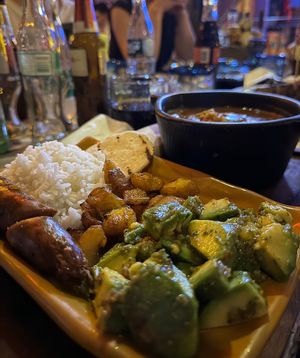 Vegan Chorizo, avocado salad, beans and plantain.   at Andrés Carne de Res in Cundinamarca