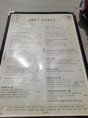 Only one vegan offer at Just Mary's in Pwllheli