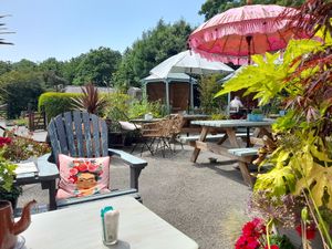 Outside area at Just Mary's in Pwllheli