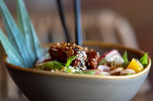 An Iki Poke Bowl from Kona at Kona in Falmouth