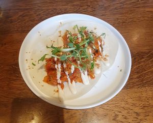 Salt & pepper kimchi pancakes at The Fishpool Inn in Delamere