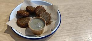Falafel, black sesame tahini at GORYA in Brussels