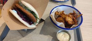 Fusion bhaji, blue seitan at GORYA in Brussels