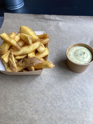 Frites with ranch dip  at GORYA in Brussels