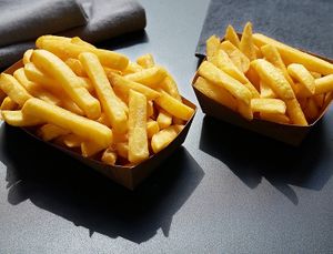 Small and large (Belgian) fries at GORYA in Brussels