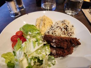 Falafel bowl at 1820 Restaurant & Cocktails Bar in Montreux
