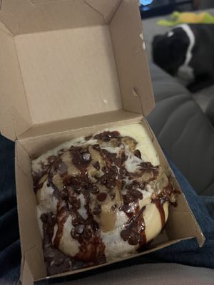 This is the Cookie Monster roll from my most recent visit. Also very delicious!  at Cinnaholic in Murphy