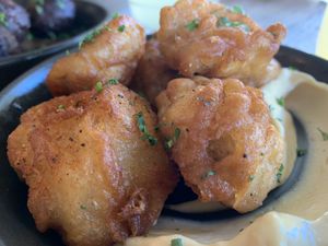 Battered artichoke   at Otto Champagneria & Beer Hall in Wellington