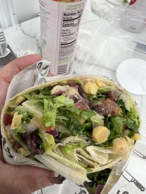 Mediterranean Wrap with no Cheese  at Supreme Salads in Stony Brook