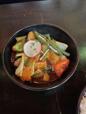 Sichwan style vegetables   at Monsoon Poon in Auckland