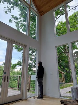 Common area at Woodstock Farm Sanctuary in High Falls